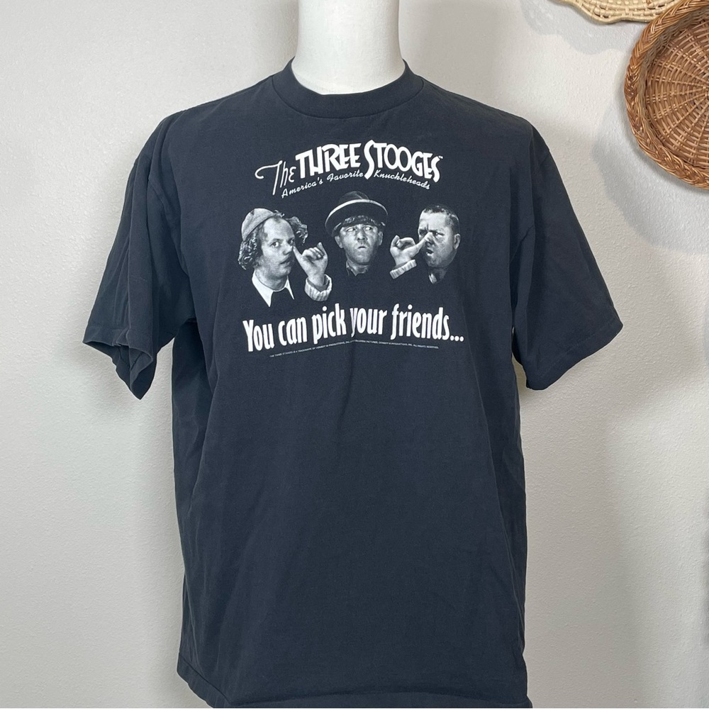 Vintage 90s Shirt Three Stooges Pick Your Friends Single Stitch AllSport Size XL
